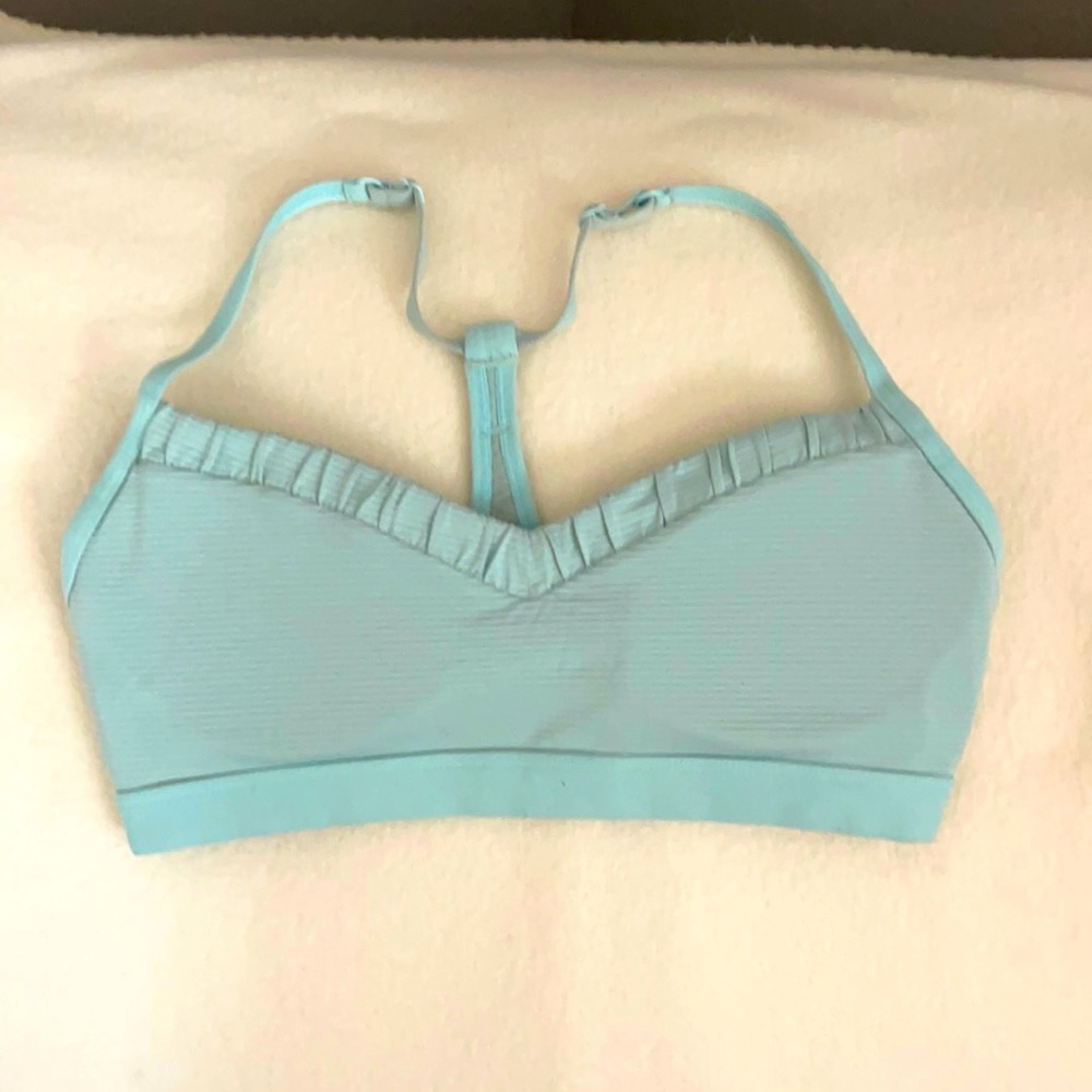 Padded baby blue sports bra